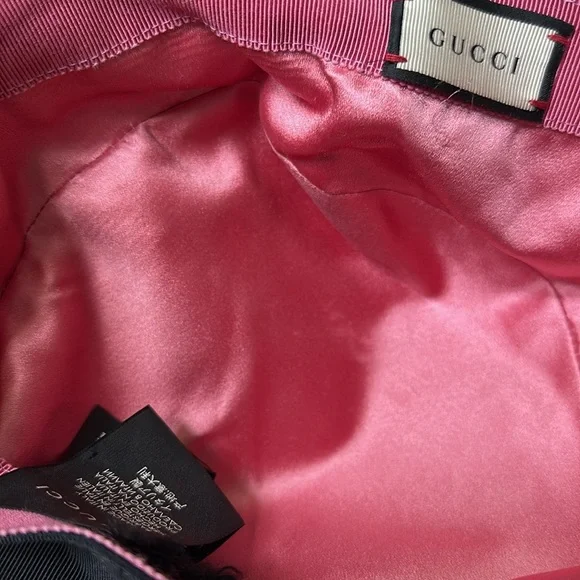 Gucci Bow Hat, Gucci Clara Tessuto Cannette Bow Hat Black 
